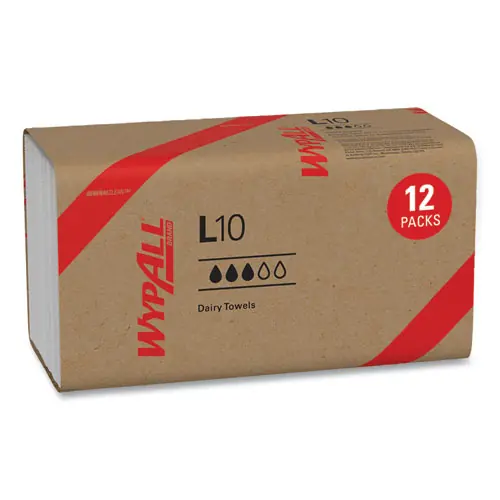 WypAll® L10 SANI-PREP Dairy Towels, Banded, 2-Ply, White, 200 Towels/Pack, 12 Packs/Carton