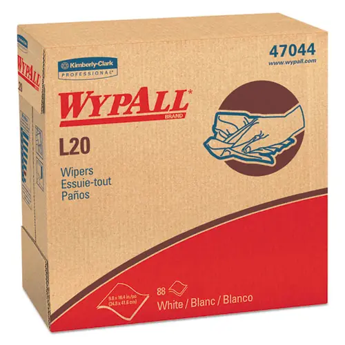 WypAll® L20 Towels, POP-UP Box, 4-Ply, Unscented, White, 88 Towels/Box, 10 Boxes/Carton