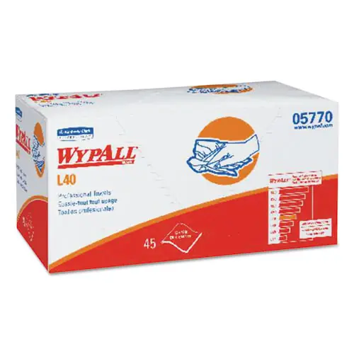 WypAll® L40 Pro Towels, 12" x 23", White, 45 Towels/Box, 12 Boxes/Carton