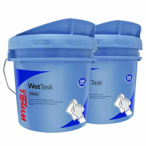 WypAll® WetTask Customizable Wet Wiping System, 3.5 gal, Blue, 2/Carton