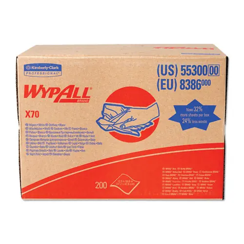 WypAll® X70 Cloths, White, 200/Carton