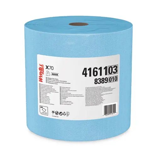 WypAll® X70 Cloths, Jumbo Roll, Blue, 870 Wipes/Roll, 12.4" x 12.2"