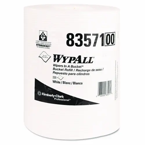 WypAll® X70 Wipers Bucket Refill Rolls, White, 220 Wipes/Roll, 3 Rolls/Carton