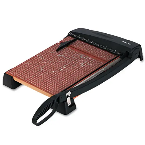 X-ACTO® Heavy-Duty Wood Base Guillotine Trimmer, 15 Sheets, 15" Cut Length, 12 x 15