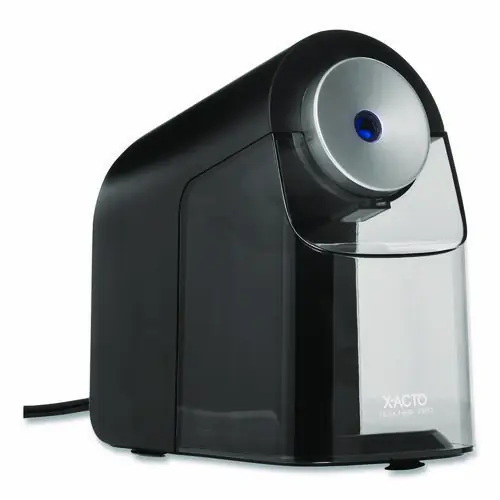 X-ACTO® Model 1675 TeacherPro Classroom Electric Pencil Sharpener, AC-Powered, Black/Silver/Smoke