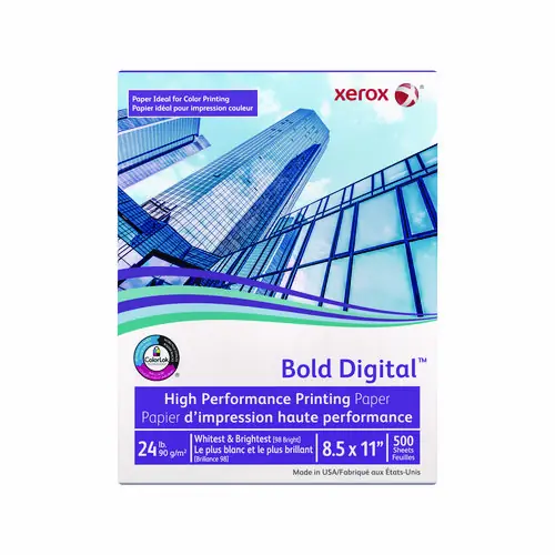 xerox™ Bold Digital Printing Paper, 98 Bright, 24 lb Bond Weight, 8.5 x 11, White, 500/Ream