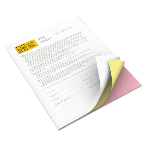 xerox™ Vitality Multipurpose Carbonless 3-Part Paper, 8.5 x 11, Pink/Canary/White, 5,010/Carton