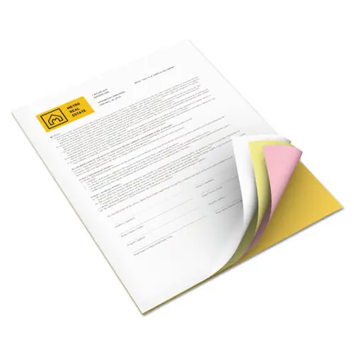 xerox™ Vitality Multipurpose Carbonless 4-Part Paper, 8.5 x 11, Goldenrod/Pink/Canary/White
