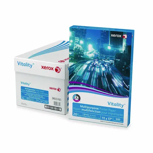 xerox™ Vitality Multipurpose Print Paper, 92 Bright, 20 lb Bond, 11 x 17, White, 500 Sheets