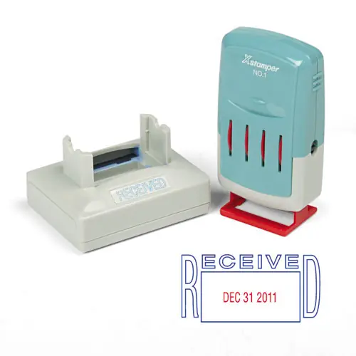 Xstamper® ECO-GREEN VersaDater Message Dater, RECEIVED, Blue/Red