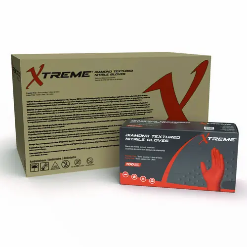 Xtreme by AMMEX® DT Nitrile Disposable Gloves, Orange, Medium, 1,000/Carton