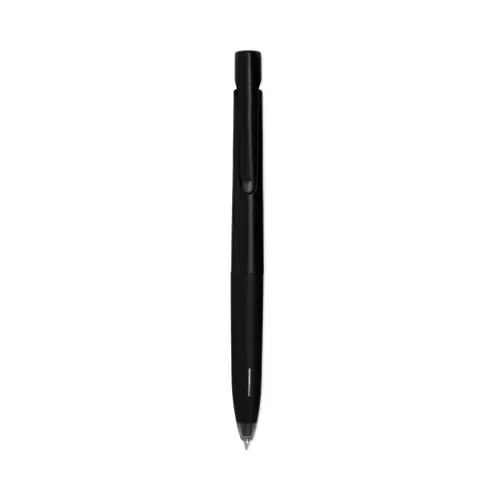 Zebra® bLen Gel Pen, Retractable, Fine 0.7 mm, Black Ink, Black Barrel, Dozen