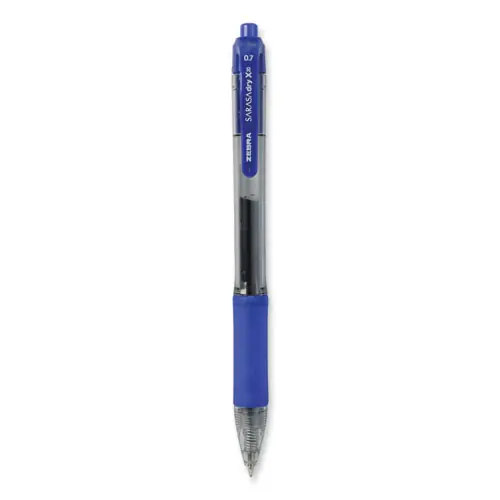 Zebra® Sarasa Dry Gel X20 Retractable Gel Pen, Medium, 0.7 mm, Blue Ink, 12/Pack