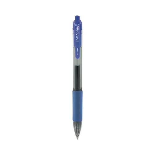 Zebra® Sarasa Dry Gel X20 Retractable Gel Pen, Medium 0.7 mm, Blue Ink, Clear/Blue Barrel, 36 Pack