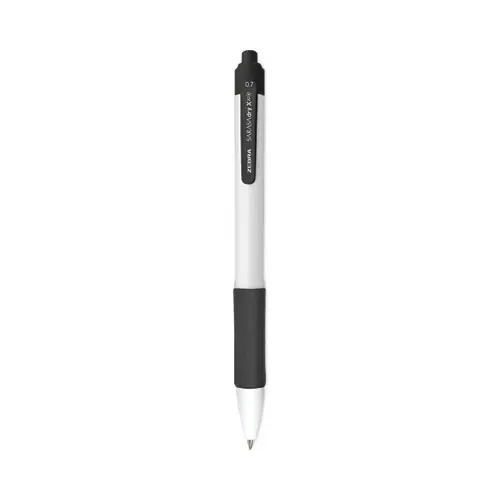 Zebra® Sarasa Dry X20+ Gel Pen, Retractable, Fine Point, 0.7 mm, Black Ink, White/Black Barrel, Dozen