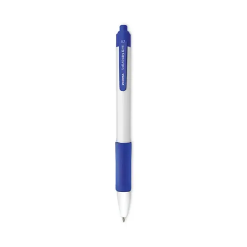 Zebra® Sarasa Dry X20+ Gel Pen, Retractable, Fine 0.7 mm, Blue Ink, White/Blue Barrel, Dozen