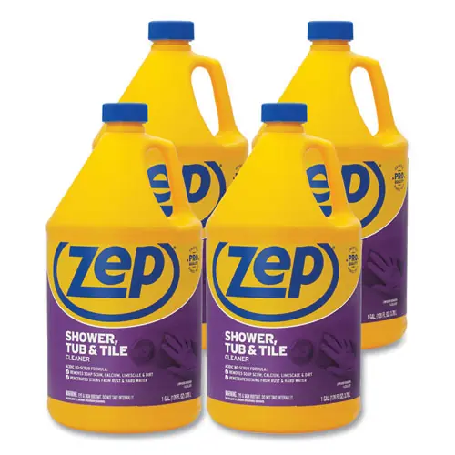 Zep® Shower Tub and Tile Cleaner, Pleasant Scent, 1 gal, 4/Carton