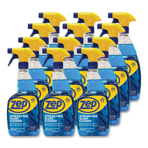Zep Commercial® Streak-Free Glass Cleaner, Pleasant Scent, 32 oz Spray Bottle - 12 Pack
