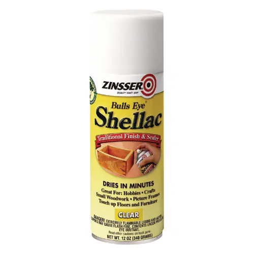 Zinsser® Clear Bulls Eye Shellac Spray, Gloss Clear, 12 oz Aerosol Can, 6/Carton