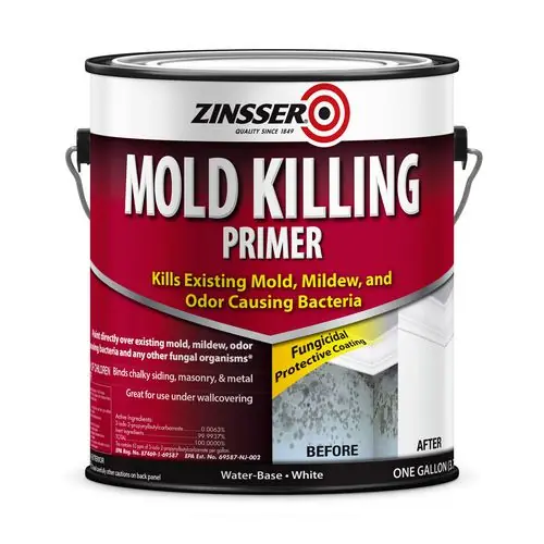 Zinsser® Mold Killing Primer, Interior/Exterior, Flat White, 1 gal, 2/Carton
