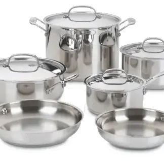 10 Pc. Cuisinart Chefs Classic Stainless Cookware Set