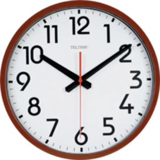 12″ Commercial Wall Clock, Brown