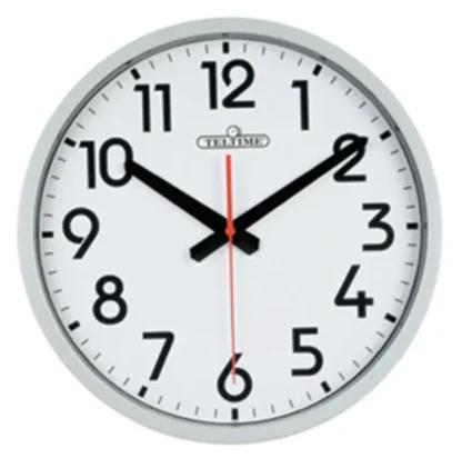 12″ Commercial Wall Clock, Silver