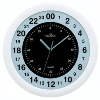 14″ Commercial Wall Clock, 24 Hour, White