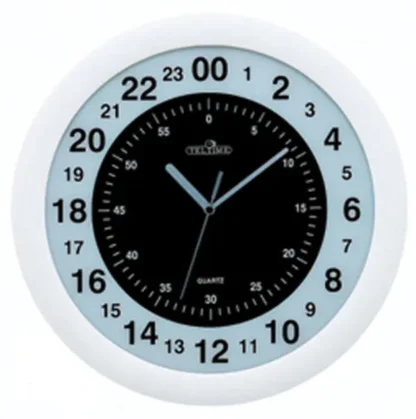 14″ Commercial Wall Clock, 24 Hour, White