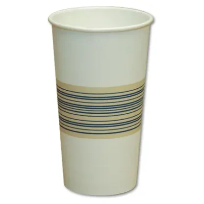 16oz Paper Hot Cup with Blue & Yellow Midband