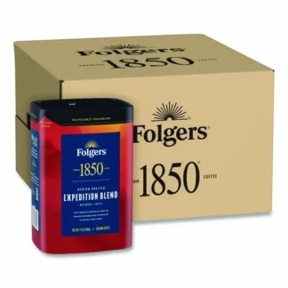 1850 Expedition Blend Roast Ground Coffee, 12 oz Canister, 6/Carton