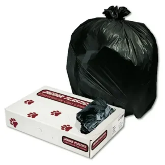24x32 Black Light Weight Trash Bags - 500/Case