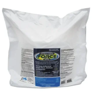 2XL FORCE Disinfecting Wipes Refill, 1-Ply, Unscented, White, 900 Wipes/Pack, 4 Packs/Carton
