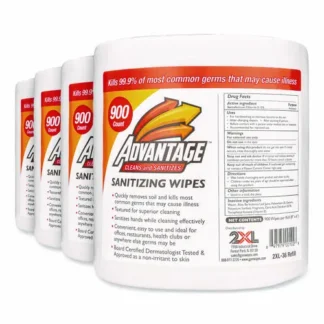 2XL Gym Wipes Advantage, 1-Ply, Unscented, 900/Roll, 4 Rolls/Carton