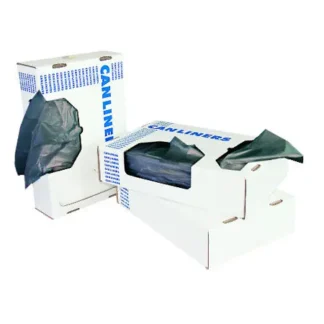 33x39 Super Heavy-Duty Gray Perforated Coreless Trash Liners, 100 Bags