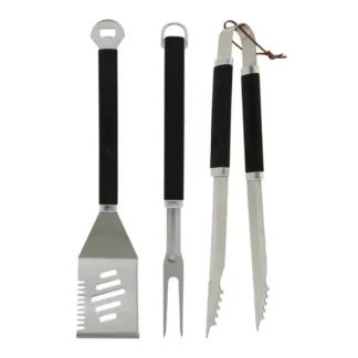 3 Pc BBQ Tool Set, Nested, Plastic & Stainless