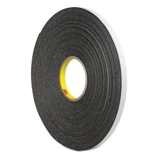 3M™ 4466 Double-Coated Foam Tape, 1" Core, 1" x 5 yds, Black