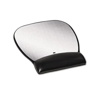 3M™ Antimicrobial Gel Large Mouse Pad with Wrist Rest, Black, 9.25" x 8.75"