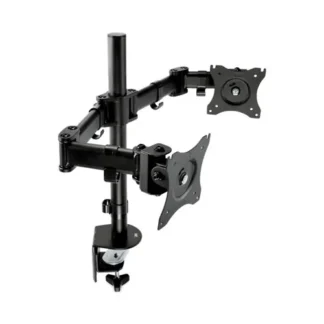 3M™ Dual Monitor Mount, For 27" Monitors, 360° Rotation, ±45° Tilt, 90° Pan, Black, Supports 20 lb