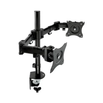 3M™ Dual Monitor Mount, For 27" Monitors, 360° Rotation, ±45° Tilt, 90° Pan, Black, Supports 20 lb
