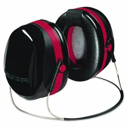 3M™ E-A-R Peltor OPTIME 105 Behind-The-Head Earmuffs, 29 dB NRR, Red/Black