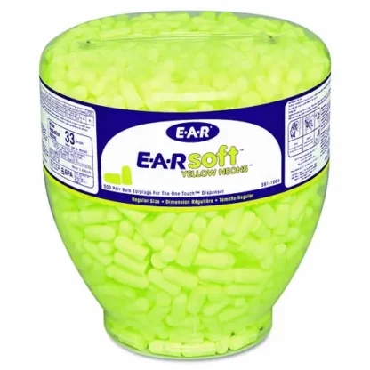 3M™ E-A-Rsoft Neon Tapered Earplug Refill, Cordless, Yellow, 500/Box