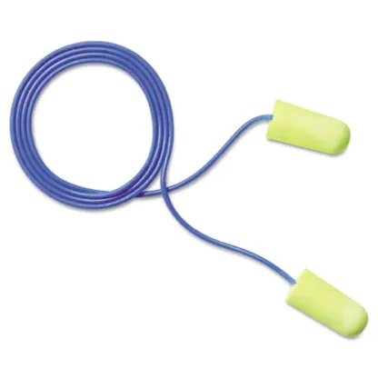 3M™ E-A-Rsoft Yellow Neon Soft Foam Earplugs, Corded, Regular Size, 200 Pairs/Box