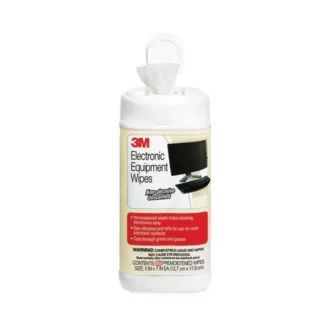 3M™ Electronic Equipment Cleaning Wipes, 1-Ply, 80/Canister, Unscented, White, 5.5" x 6.75"