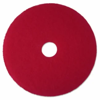3M™ Low-Speed Buffer Floor Pads 5100, 12" Diameter, Red, 5/Carton