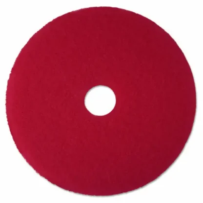 3M™ Low-Speed Buffer Floor Pads 5100, 12" Diameter, Red, 5/Carton
