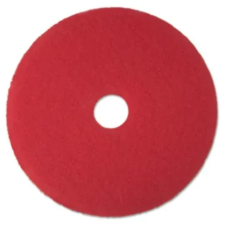 3M™ Low-Speed Buffer Floor Pads 5100, 16" Diameter, Red, 5/Carton