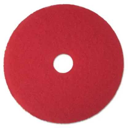 3M™ Low-Speed Buffer Floor Pads 5100, 16" Diameter, Red, 5/Carton