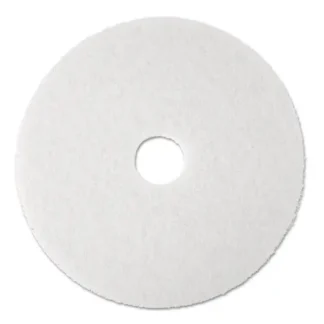 3M™ Low-Speed Super Polishing Floor Pads 4100, 20" Diameter, White, 5/Carton
