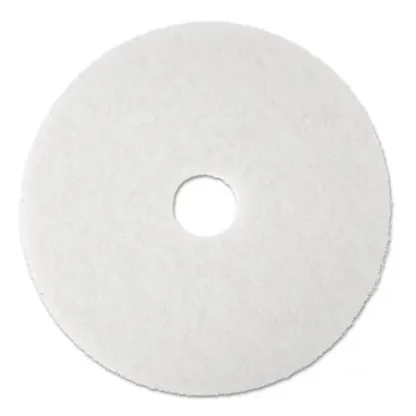 3M™ Low-Speed Super Polishing Floor Pads 4100, 20" Diameter, White, 5/Carton